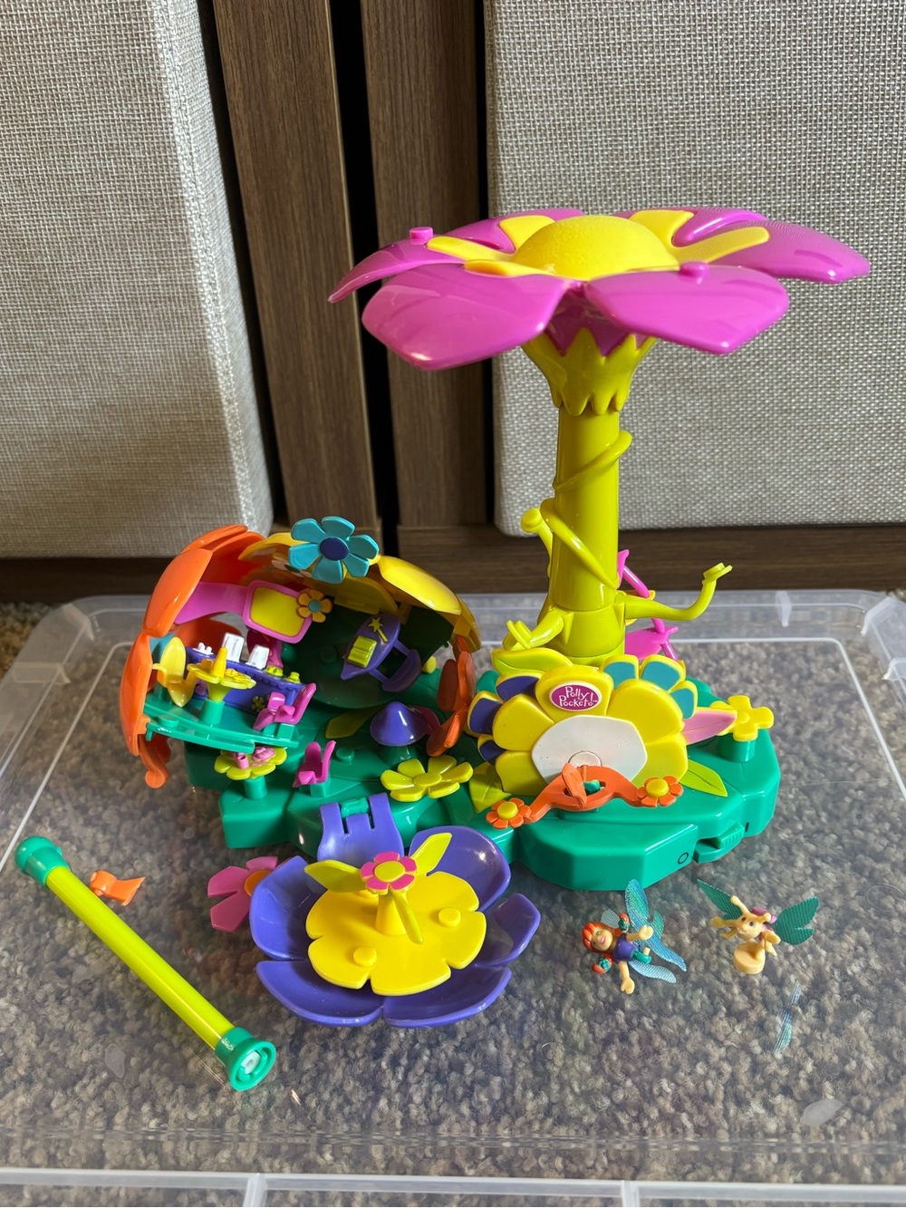 Vintage 2001 Polly Pocket Flower Fairies Flying School Play-set Damaged Incomple